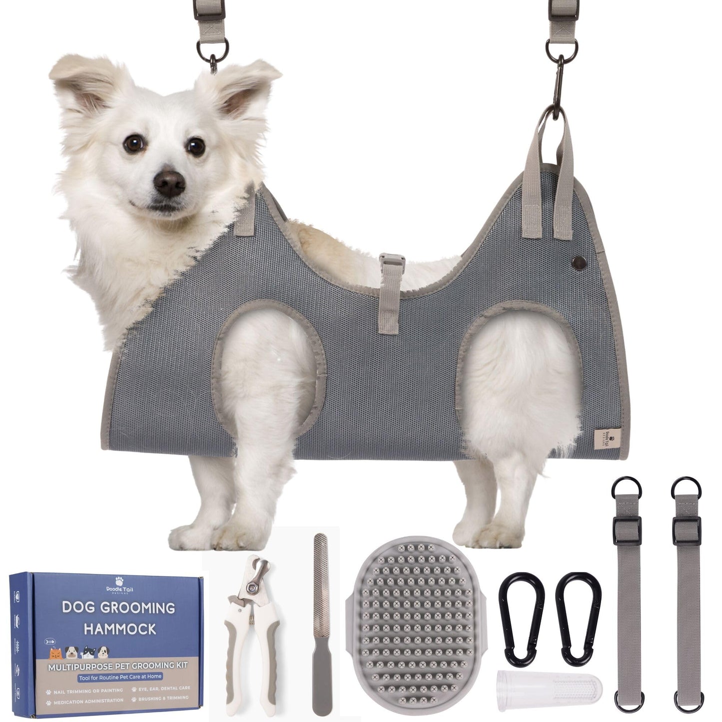 Dog Grooming Hammock Kit (Medium) – Secure Hanging Harness for Nail Trimming, Clipping & Home Grooming