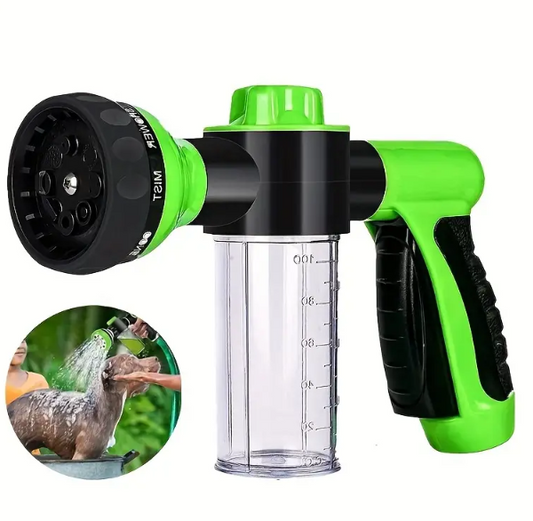Dog Washer Hose Attachment – 8‑Pattern High‑Pressure Sprayer