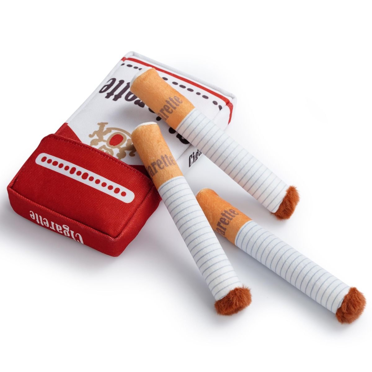 Funny Cigarette Dog Toy – Durable Squeaky Plush for Chewers & Playtime