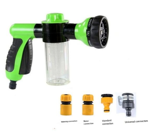 Dog Washer Hose Attachment – 8‑Pattern High‑Pressure Sprayer