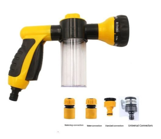 Dog Washer Hose Attachment – 8‑Pattern High‑Pressure Sprayer